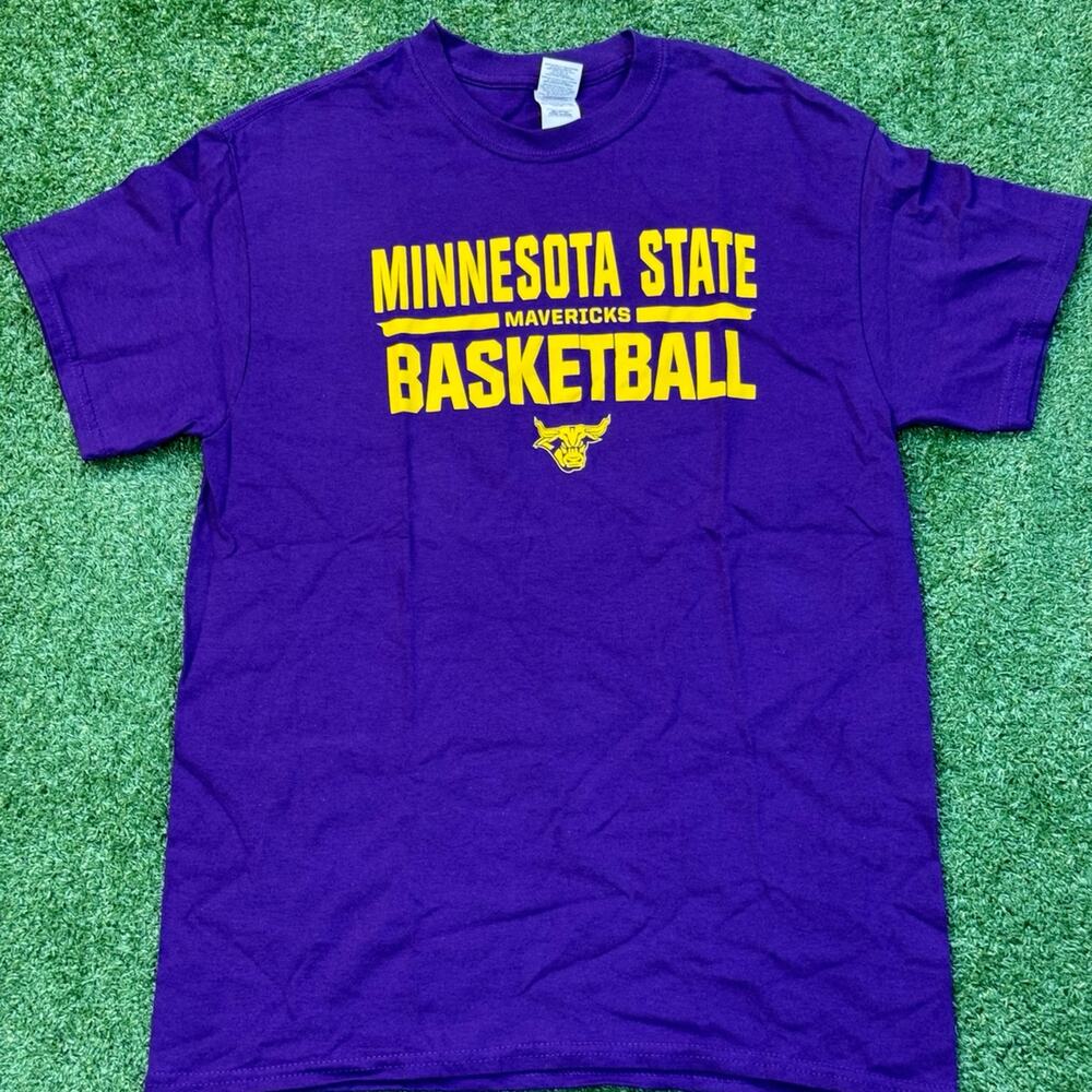 Minnesota State Mavericks Basketball Purple T Shirt Crewneck Heavyweight Shirt